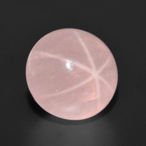 Quartzo rosa estrela rosa natural 8,71ct, corte redondo, translúcido