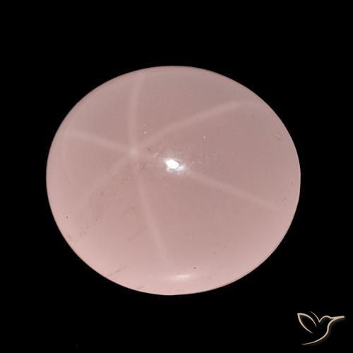 Quartzo Rosa Estrelado Tom Rosa Natural 62.47ct, oval, Translúcido
