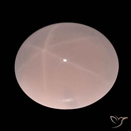 Quartzo Rosa Estrelado Luz rosa Natural 61.91ct, oval, Translúcido