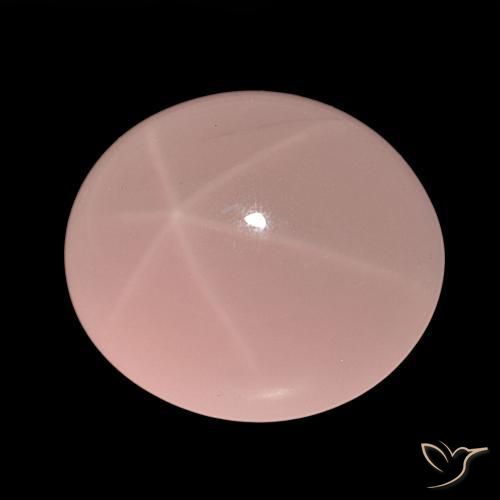 Quartzo Rosa Estrelado Rosa Blush Natural 129.84ct, oval, Translúcido