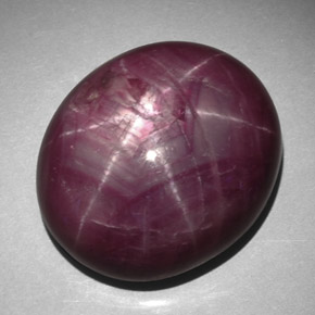 Rubi estrela vermelho natural 45,34ct, corte oval, opaco