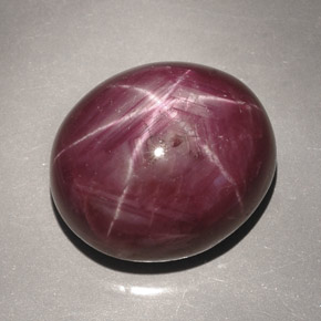 Rubi estrela vermelho natural 46,74ct, corte oval, opaco