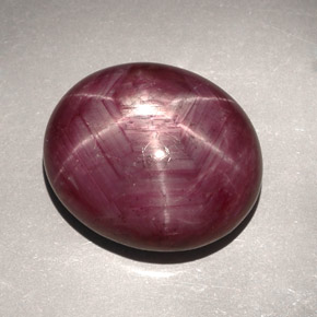 Rubi estrela vermelho natural 31,39ct, corte oval, opaco