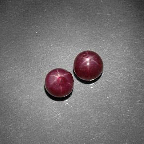 Pedras preciosas de rubi estrela vermelho natural de  ct, corte redondo, opaco