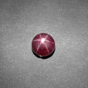 rubi estrela vermelho arroxeado Natural 1.56ct, Corte Redondo, Opaco