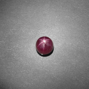Rubi estrela vermelho natural 1,72ct, corte redondo, opaco