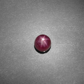 Rubi estrela vermelho natural 1,72ct, corte redondo, opaco