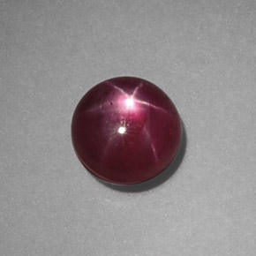 Rubi estrela vermelho natural 1,22ct, corte redondo, opaco