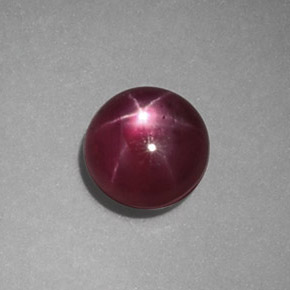 Rubi estrela vermelho natural 1,22ct, corte redondo, opaco