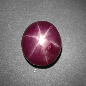Rubi estrela vermelho natural 8,21ct, corte oval, opaco