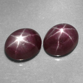 Pedras preciosas de rubi estrela vermelho natural de  ct, corte oval, translúcido