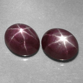 Pedras preciosas de rubi estrela vermelho natural de  ct, corte oval, translúcido