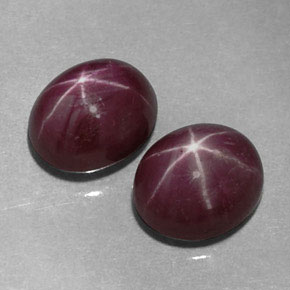 Pedras preciosas de rubi estrela vermelho natural de  ct, corte oval, opaco