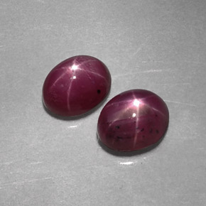 Pedras preciosas de rubi estrela vermelho natural de  ct, corte oval, opaco