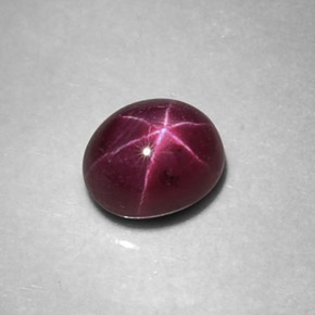 Rubi estrela vermelho natural 1,54ct, corte oval, opaco