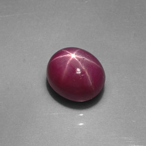 Rubi estrela vermelho natural 1,46ct, corte oval, opaco