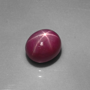 Rubi estrela vermelho natural 1,46ct, corte oval, opaco