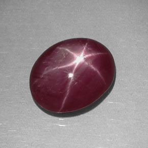 Rubi estrela vermelho natural 4,24ct, corte oval, opaco