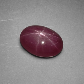 Rubi estrela vermelho natural 1,50ct, corte oval, opaco