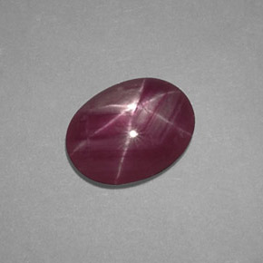 Rubi estrela vermelho natural 1,50ct, corte oval, opaco