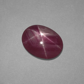 Rubi estrela vermelho natural 1,50ct, corte oval, opaco