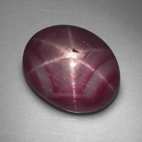rubi estrela vermelho arroxeado Natural 3.95ct, Corte Oval, Opaco