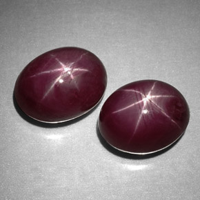 Pedras preciosas de rubi estrela vermelho natural de  ct, corte oval, opaco
