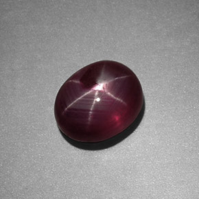 Rubi estrela vermelho natural 1,63ct, transparente, transparente/translúcido