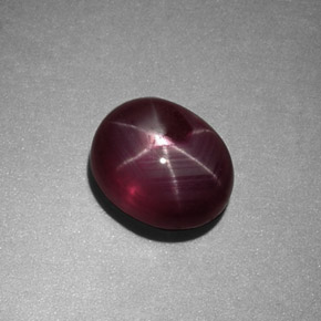 Rubi estrela vermelho natural 1,63ct, transparente, transparente/translúcido