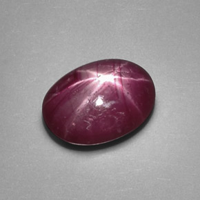 Rubi estrela vermelho natural 1,23ct, corte oval, opaco