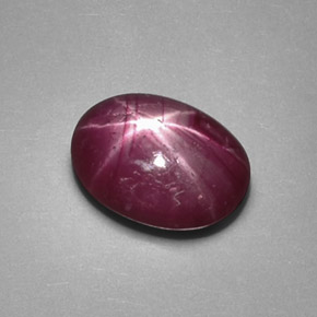 Rubi estrela vermelho natural 1,23ct, corte oval, opaco