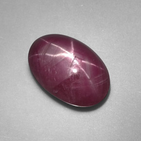 Rubi estrela vermelho natural 1,90ct, corte oval, opaco