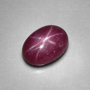 Rubi estrela vermelho natural 1,27ct, corte oval, opaco