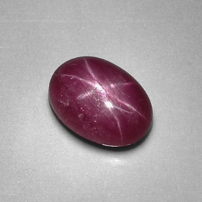 Rubi estrela vermelho natural 1,27ct, corte oval, opaco