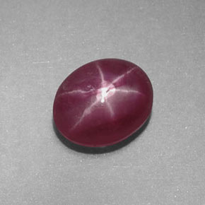 Rubi estrela vermelho natural 1,01ct, corte oval, opaco