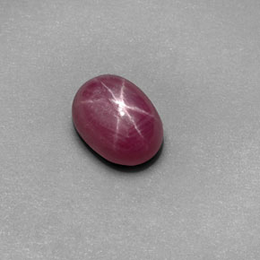 Rubi estrela vermelho natural 1,63ct, corte oval, opaco