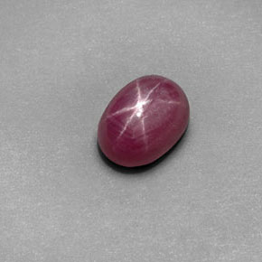 Rubi estrela vermelho natural 1,63ct, corte oval, opaco