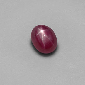 Rubi estrela vermelho natural 1,65ct, corte oval, opaco