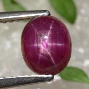 Rubi estrela vermelho natural 2,91ct, corte oval, opaco