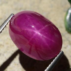 Rubi estrela vermelho natural 15,65ct, corte oval, opaco
