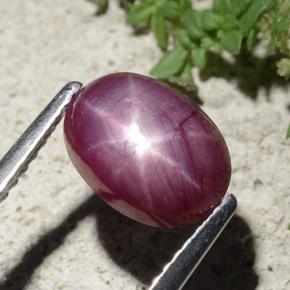Rubi estrela vermelho natural 2,68ct, corte oval, opaco