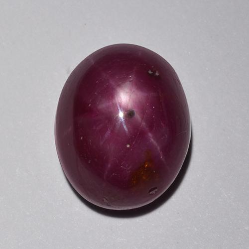 Rubi estrela vermelho natural 8,39ct, corte oval, opaco