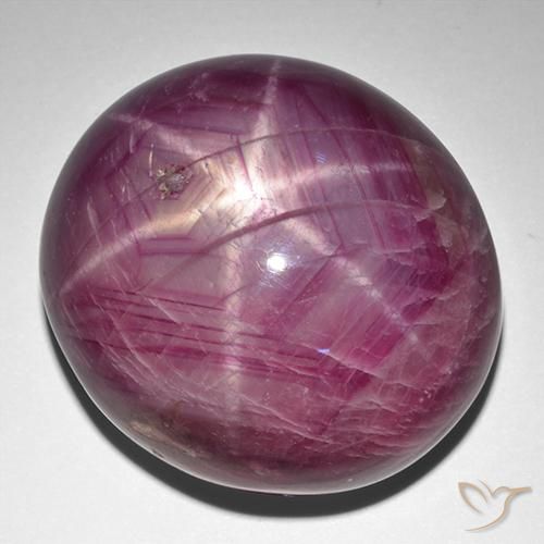 Rubi estrela roxo natural 127,68ct, corte oval, opaco
