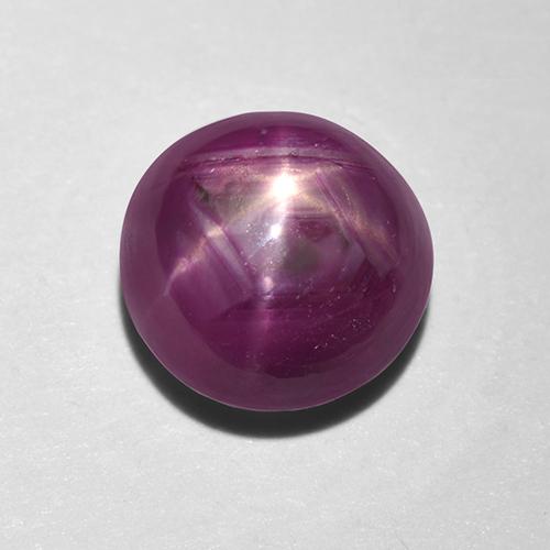 Rubi estrela vermelho natural 1,55ct, corte redondo, translúcido
