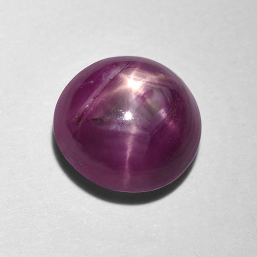 Rubi estrela vermelho natural 1,55ct, corte redondo, translúcido