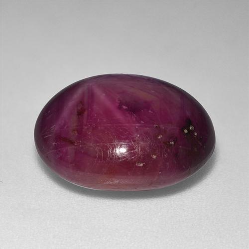 Rubi estrela vermelho natural 13,24ct, corte oval, opaco