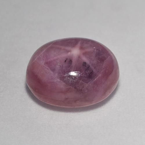 Rubi estrela roxo natural 6,54ct, corte oval, opaco