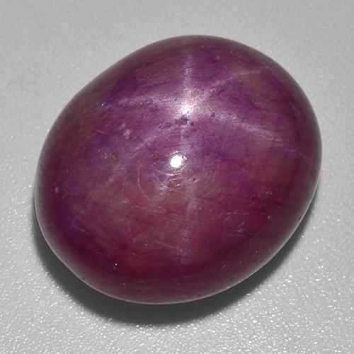 Rubi estrela vermelho natural 24,57ct, corte oval, opaco