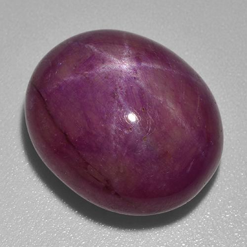Rubi estrela vermelho natural 24,57ct, corte oval, opaco