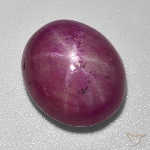 Rubi estrela vermelho natural 14,45ct, corte oval, opaco